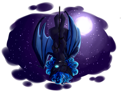 Size: 4482x3489 | Tagged: safe, artist:azure-art-wave, imported from derpibooru, oc, oc only, oc:topaz twirl, pony, behaving like a bat, female, mare, moon, simple background, solo, stars, transparent background