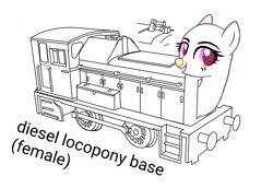 Size: 948x654 | Tagged: safe, imported from derpibooru, object pony, original species, pony, train pony, base, diesel, female, horns(diesel), mare, ponified, train, train ponies