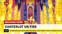 Size: 1280x720 | Tagged: safe, edit, edited screencap, imported from derpibooru, screencap, daybreaker, a royal problem, break your own news, breaking news