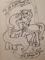 Size: 934x1245 | Tagged: artist needed, source needed, safe, imported from derpibooru, king sombra, princess celestia, alicorn, unicorn, always, celestibra, female, magic mirror, male, mirror, shipping, straight, tanabata