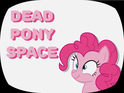Size: 2880x2160 | Tagged: safe, derpibooru exclusive, imported from derpibooru, pinkie pie, pony, 4:3 aspect ratio, pink text, scanlines, simple background, solo, white background