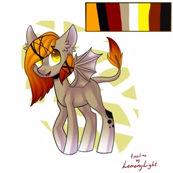 Size: 2160x2160 | Tagged: safe, artist:helemaranth, imported from derpibooru, oc, oc only, bat pony, pony, base used, bat pony oc, bat wings, ear fluff, leonine tail, open mouth, signature, smiling, solo, wings