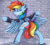 Size: 4200x3800 | Tagged: safe, artist:lakunae, imported from derpibooru, rainbow dash, pegasus, ;p, backwards cutie mark, butt, clothes, ear fluff, female, frog (hoof), jacket, looking at you, looking back, looking back at you, mare, one eye closed, ouch, plot, rainbow crash, rainbutt dash, tongue out, underhoof, wink