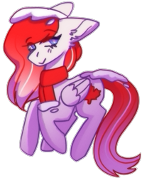 Size: 1878x2343 | Tagged: safe, artist:raya, imported from derpibooru, oc, oc only, oc:making amends, pegasus, pony, clothes, scarf, simple background, snow, solo, transparent background