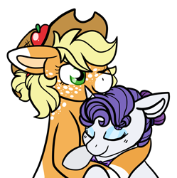 Size: 1069x1075 | Tagged: safe, artist:greyestgray, imported from derpibooru, applejack, rarity, pony, female, lesbian, rarijack, shipping, simple background, transparent background