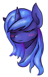 Size: 1242x2000 | Tagged: safe, artist:ping000, imported from derpibooru, princess luna, alicorn, pony, blush sticker, blushing, bust, eyes closed, female, mare, s1 luna, simple background, solo, transparent background