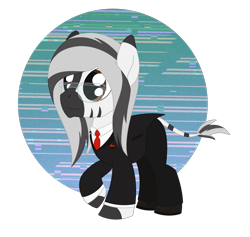 Size: 1945x1845 | Tagged: safe, artist:dyonys, imported from derpibooru, oc, oc:nik, zebra, chibi, clothes, glasses, male, necktie, raised hoof, simple background, stallion, suit, transparent background