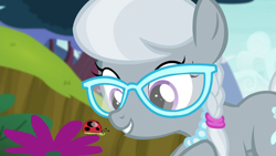 Size: 1280x720 | Tagged: safe, imported from derpibooru, screencap, silver spoon, earth pony, insect, ladybug, bloom and gloom, female, filly