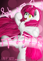 Size: 2894x4093 | Tagged: safe, imported from derpibooru, oc, oc only, oc:half note, pony, unicorn, female, hooves up, horn, looking at you, male, mare, solo, solo male, unicorn oc