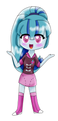 Size: 858x1776 | Tagged: safe, artist:foxxy00candy, imported from derpibooru, sonata dusk, equestria girls, chibi, female, open mouth, simple background, solo, transparent background