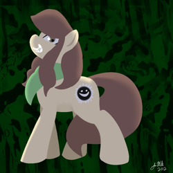 Size: 1000x1000 | Tagged: safe, artist:pixelarrow, imported from derpibooru, oc, oc only, oc:trigger happy, earth pony, pony, female, grin, smiling, solo