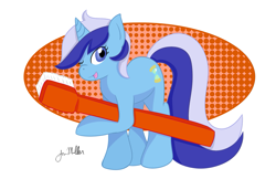 Size: 1391x900 | Tagged: safe, artist:pixelarrow, imported from derpibooru, minuette, pony, unicorn, abstract background, female, solo, toothbrush