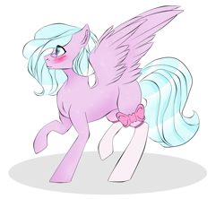 Size: 1426x1267 | Tagged: safe, artist:toptian, imported from derpibooru, oc, oc only, pegasus, pony, blushing, clothes, pegasus oc, raised hoof, simple background, socks, solo, white background, wings