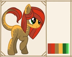 Size: 604x483 | Tagged: safe, artist:helemaranth, imported from derpibooru, oc, oc only, earth pony, pony, earth pony oc, leonine tail, raised hoof, solo