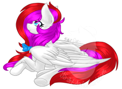 Size: 1472x1080 | Tagged: safe, artist:silentwolf-oficial, imported from derpibooru, oc, oc only, pegasus, pony, lying down, obtrusive watermark, pegasus oc, prone, signature, simple background, solo, transparent background, underhoof, watermark, wings