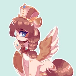 Size: 1280x1280 | Tagged: safe, artist:moon-rose-rosie, imported from derpibooru, oc, oc only, pegasus, pony, female, hat, letter, mare, solo