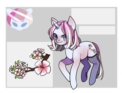 Size: 1280x974 | Tagged: safe, artist:helemaranth, imported from derpibooru, oc, oc only, pony, unicorn, abstract background, bust, clothes, duo, flower, frown, horn, reference sheet, signature, simple background, socks, unicorn oc, white background