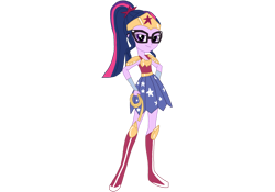 Size: 1280x895 | Tagged: safe, artist:chanyhuman, imported from derpibooru, sci-twi, twilight sparkle, equestria girls, boots, clothes, cosplay, costume, dc superhero girls, gloves, lasso of truth, motorcross, shoes, simple background, solo, transparent background, wonder woman