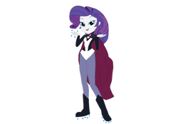 Size: 1280x895 | Tagged: safe, artist:chanyhuman, imported from derpibooru, rarity, equestria girls, boots, clothes, cosplay, costume, dc superhero girls, gloves, motorcross, shoes, simple background, solo, transparent background, zatanna