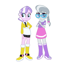 Size: 2700x2400 | Tagged: safe, artist:gmaplay, imported from derpibooru, diamond tiara, silver spoon, equestria girls, spoiler:eqg specials, duo, duo female, female, simple background, solo, transparent background