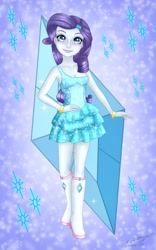 Size: 1600x2560 | Tagged: safe, artist:roanalcorano, imported from derpibooru, rarity, equestria girls, equestria girls (movie), breasts, cleavage, cutie mark background, fall formal outfits, female, solo