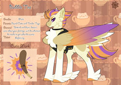 Size: 3500x2454 | Tagged: safe, artist:nobleclay, imported from derpibooru, oc, oc only, oc:bubble tea, pegasus, pony, colored wings, feathered fetlocks, magical gay spawn, male, multicolored wings, offspring, parent:pound cake, parent:tender taps, reference sheet, solo, stallion, tail feathers, wings