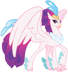 Size: 1280x1351 | Tagged: safe, artist:andoanimalia, imported from derpibooru, queen novo, classical hippogriff, hippogriff, my little pony: the movie, crown, female, jewelry, lidded eyes, looking at you, regalia, show accurate, simple background, smiling, smiling at you, solo, transparent background, vector, wall of text in the description, white background