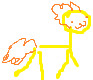 Size: 93x80 | Tagged: safe, artist:patutu, imported from derpibooru, spitfire, 1000 hours in ms paint, 2018, :3, female, happy, lineart, mare, simple background, stylistic suck, walking, white background, wings, wings down