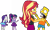 Size: 4313x2607 | Tagged: safe, artist:urhangrzerg, imported from derpibooru, rarity, sci-twi, sunset shimmer, twilight sparkle, equestria girls, abuse, bart simpson, crossover, horrified, rageset shimmer, rarity peplum dress, story in the comments, strangling, that pony sure have anger issues, the simpsons, why you little