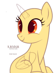 Size: 755x996 | Tagged: safe, artist:teepew, imported from derpibooru, oc, oc only, alicorn, pony, alicorn oc, bald, base, eyelashes, horn, looking back, simple background, smiling, solo, transparent background, wings