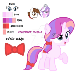 Size: 1280x1206 | Tagged: safe, artist:starflightmlp, imported from derpibooru, diamond tiara, pipsqueak, oc, oc:golden light, pony, unicorn, female, filly, obtrusive watermark, offspring, older, parent:diamond tiara, parent:pipsqueak, parents:piptiara, reference sheet, simple background, transparent background, watermark