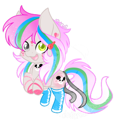 Size: 1080x1160 | Tagged: safe, artist:silentwolf-oficial, imported from derpibooru, oc, oc only, oc:pandita, earth pony, pony, clothes, earth pony oc, open mouth, rear view, signature, simple background, smiling, socks, solo, transparent background, watermark