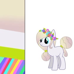 Size: 604x604 | Tagged: safe, artist:helemaranth, imported from derpibooru, oc, oc only, earth pony, pony, earth pony oc, floral head wreath, flower, simple background, solo, white background