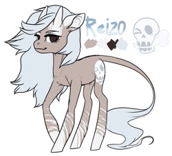 Size: 1126x1024 | Tagged: safe, artist:helemaranth, imported from derpibooru, oc, oc only, bicorn, pony, horn, leonine tail, multiple horns, simple background, solo, white background