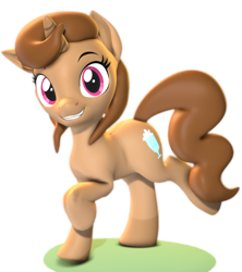 Size: 1913x2152 | Tagged: safe, artist:xppp1n, oc, oc only, oc:buttercup shake, pony, unicorn, 3d, female, mare, simple background, smiling, solo, source filmmaker, transparent background