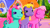 Size: 1246x701 | Tagged: safe, imported from derpibooru, screencap, daisyjo, minty, pinkie pie (g3), earth pony, pony, the runaway rainbow, cute, daisy jo (g3), eyes closed, female, g3, g3 dawwsy jo, g3 dawwsyjo, g3 diapinkes, house, mare, mintabetes, ponyville, ponyville (g3), singing, smiling, trio, whenever there's a rainbow