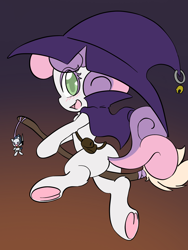 Size: 1536x2048 | Tagged: safe, artist:larrykitty, artist:php156, imported from derpibooru, rumble, sweetie belle, pony, unicorn, blushing, broom, butt, cute, diasweetes, female, filly, flying, flying broomstick, hat, looking at you, open mouth, plot, solo, sweetie butt, underhoof, witch costume, witch hat