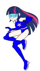 Size: 1117x2000 | Tagged: safe, artist:alvaxerox, imported from derpibooru, twilight sparkle, equestria girls, boots, human coloration, magic gaia, shoes, simple background, superhero, thigh boots, transparent background