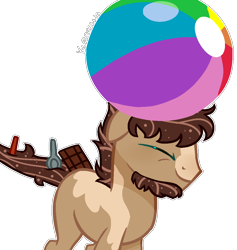 Size: 1006x1062 | Tagged: safe, artist:kurosawakuro, imported from derpibooru, oc, oc only, oc:hank, pony, base used, beach ball, closed species, cocktail colt, cocktail pony, male, simple background, solo, stallion, transparent background