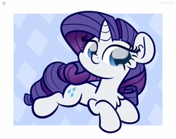 Size: 3250x2560 | Tagged: dead source, safe, artist:kimjoman, artist:php142, artist:purpleflix, imported from derpibooru, rarity, pony, unicorn, chest fluff, chibi, cute, ear fluff, female, looking at you, lying down, mare, prone, raribetes, solo