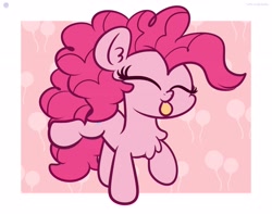 Size: 3250x2560 | Tagged: dead source, safe, artist:kimjoman, artist:php142, artist:purpleflix, imported from derpibooru, pinkie pie, earth pony, pony, :p, chest fluff, chibi, cute, diapinkes, ear fluff, eyes closed, female, mare, raised hoof, raised leg, silly, silly pony, solo, tongue out