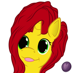 Size: 1512x1512 | Tagged: safe, artist:terminalhash, imported from derpibooru, oc, oc only, oc:rouzfirecarrot, pony, unicorn, simple background, solo, tongue out, transparent background, vector