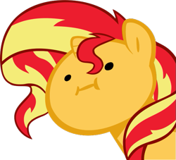 Size: 615x558 | Tagged: safe, artist:nano23823, imported from derpibooru, sunset shimmer, pony, unicorn, .svg available, :i, base used, bust, female, mare, simple background, solo, svg, transparent background, vector