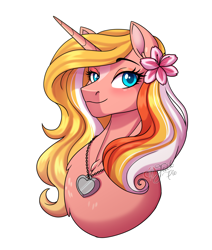 Size: 2800x3300 | Tagged: safe, artist:jack-pie, imported from derpibooru, oc, oc only, oc:dreamy sweet, pony, unicorn, beautiful, commission, female, high res, jewelry, mare, necklace, pretty, simple background, smiling, solo, transparent background