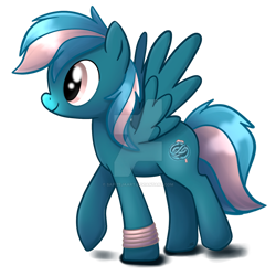 Size: 1280x1281 | Tagged: safe, artist:safizejaart, imported from derpibooru, oc, oc only, oc:ruw, pegasus, pony, deviantart watermark, obtrusive watermark, simple background, smiling, solo, spreading, transparent background, watermark