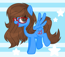 Size: 1545x1353 | Tagged: safe, artist:thieeur-nawng, imported from derpibooru, oc, oc only, pegasus, pony, abstract background, base used, glasses, open mouth, pegasus oc, smiling, solo, wings