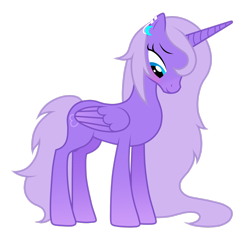 Size: 2514x2386 | Tagged: safe, artist:jennieoo, imported from derpibooru, oc, oc only, oc:lavender heart, alicorn, pony, commission, long hair, piercing, show accurate, shy, simple background, solo, transparent background, vector