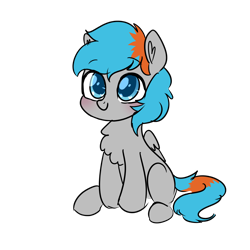 Size: 3500x3500 | Tagged: safe, artist:fannytastical, imported from derpibooru, oc, oc only, oc:shade flash, pegasus, pony, blushing, chest fluff, colt, cute, male, ocbetes, simple background, smiling, transparent background, wings