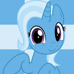 Size: 300x300 | Tagged: safe, artist:jtbh2005, edit, edited screencap, imported from derpibooru, screencap, trixie, pony, unicorn, abstract background, female, horn, looking at you, mare, smiling