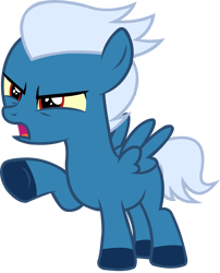 Size: 6466x7992 | Tagged: safe, artist:goldenheart4, imported from derpibooru, grogar, rumble, pegasus, pony, colt, male, open mouth, palette swap, raised hoof, recolor, simple background, solo, transparent background, unshorn fetlocks